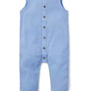 Janie and Jack Bel Air Blue Baby sheer Jumpsuit 12-18mo NWT
